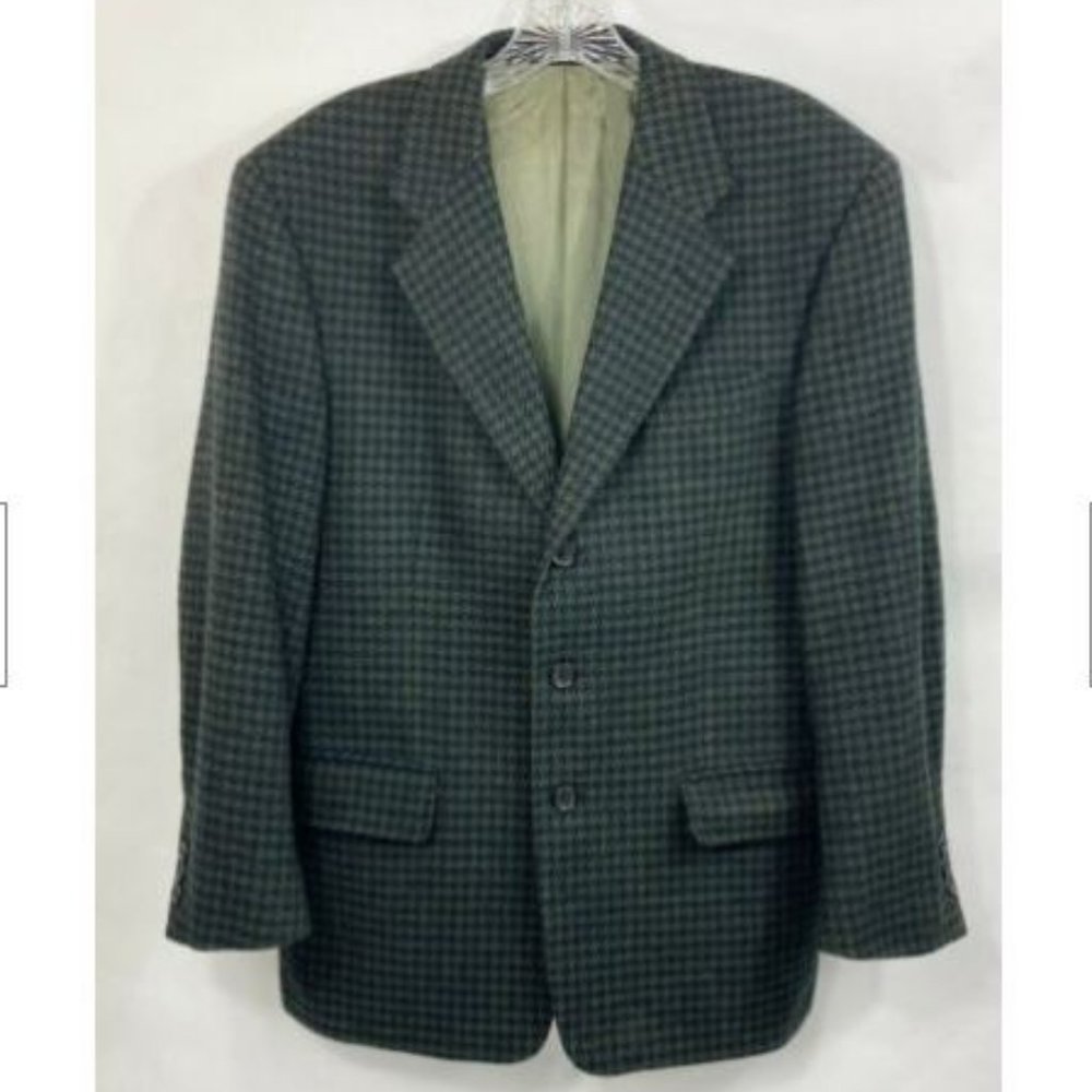 Monsieur By Givenchy Miltons Men's Blue 3 Button Wool Suit Jacket Size 38 Short